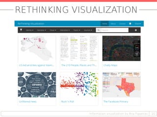 RETHINKING VISUALIZATION
10Information visualization by Ana Figueiras
 
