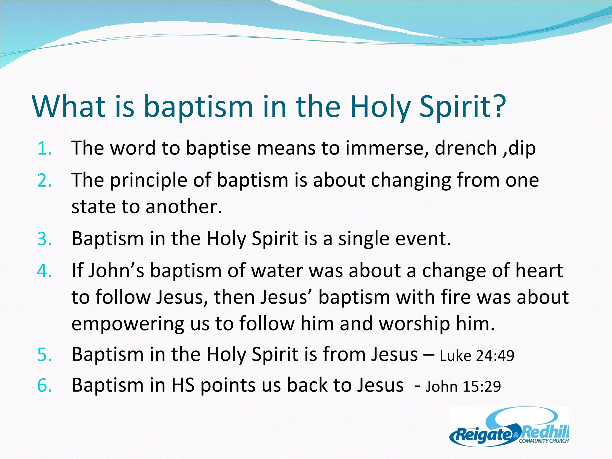 Baptism and fullness of the Holy Spirit | PPT | Christianity | Religion ...