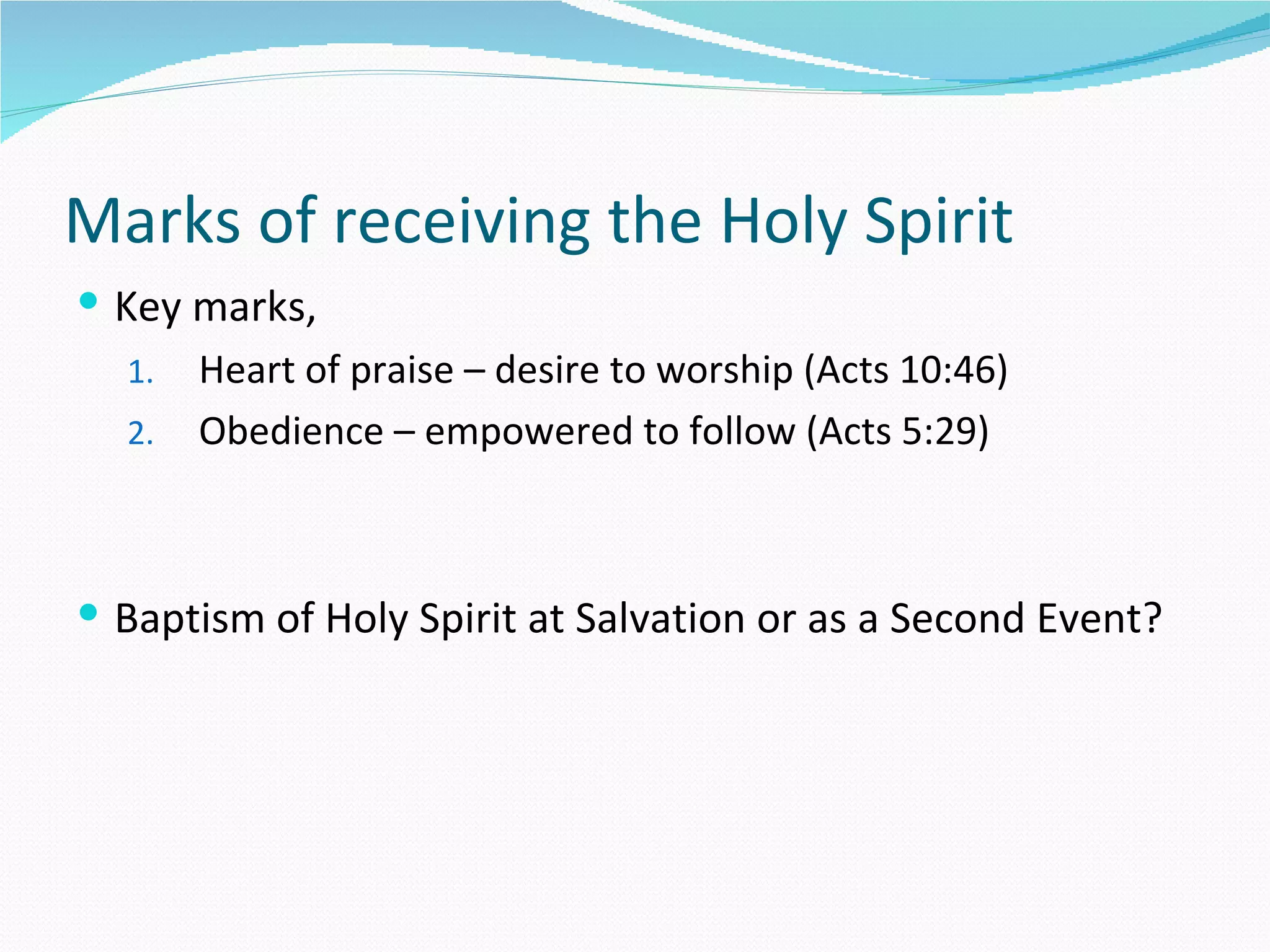 Baptism and fullness of the Holy Spirit | PPT | Christianity | Religion ...
