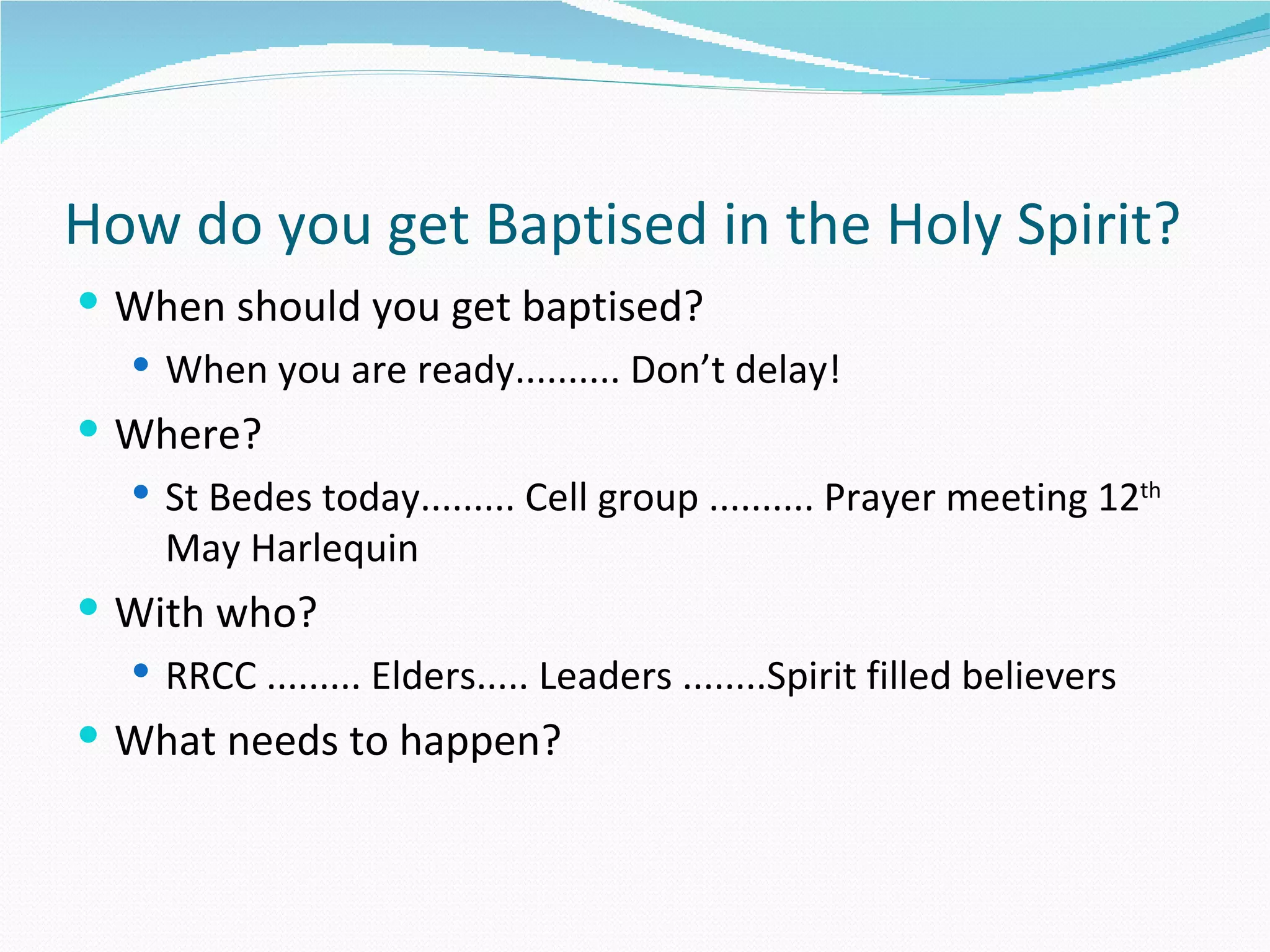Baptism and fullness of the Holy Spirit | PPT | Christianity | Religion ...