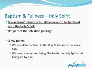 Baptism and fullness of the Holy Spirit | PPT