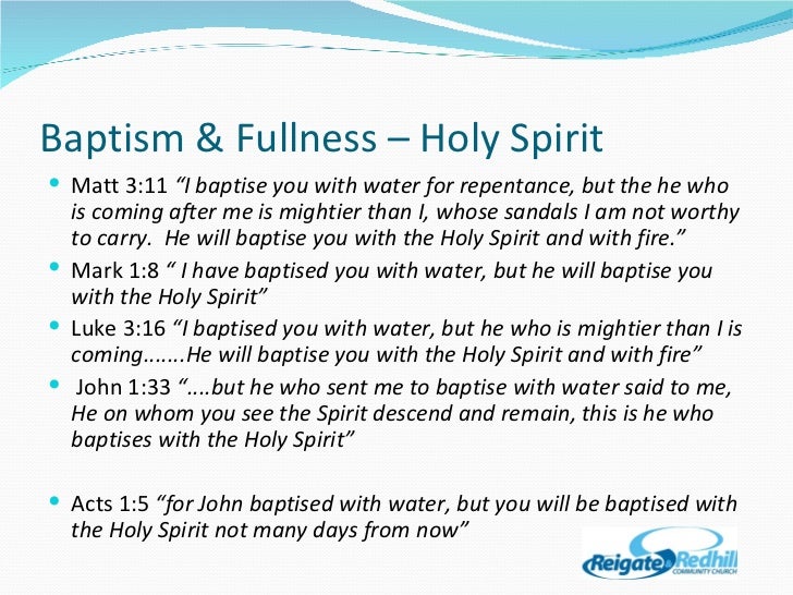 Baptism and fullness of the Holy Spirit