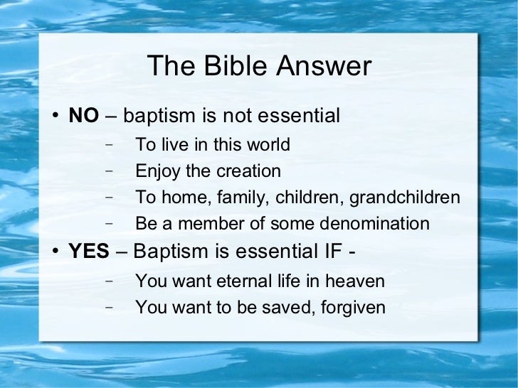 Baptism essential