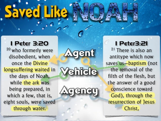 Saved Like Noah Baptism Also Now Saves Us 1 Peter 3 18 22