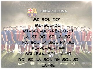 MI-SOL-DO’ MI-SOL-DO’ MI-SOL-DO’-RE-DO-SI LA-SI-DO’-SI-LA-SOL FA-SOL-LA-SOL-FA-MI RE-RE-MI-FA# SOL-FA#-SOL-LA-SI DO’-SI-LA-SOL-RE-SOL-SI LA-RE 