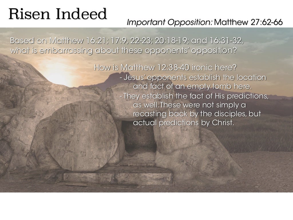 Barabbas Road Church Matthew Sermon Study Risen Indeed