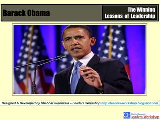 Barack Obama The Winning Lessons  of  Leadership 