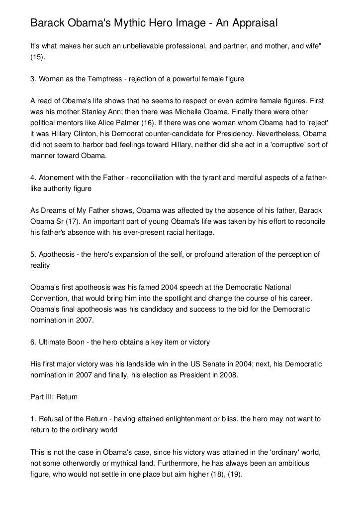 Barack Obama S Mythic Hero Image An Appraisal Barack Obama S Mythic Hero Image An Appraisal