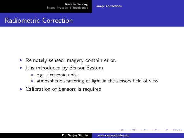 Image Processing Techniques Remote Sensing Perspective