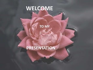 WELCOME

     TO MY




PRESENTATION
 