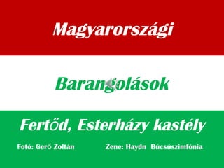 Magyarországi
Fert d, Esterházy kastélyő
Barangolások
Fotó: Ger Zoltán Zene: Haydn Búcsúszimfóniaő
 