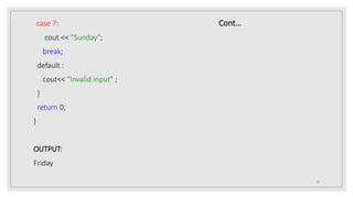 Switch case in C++ | PPT