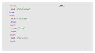 Switch case in C++ | PPT
