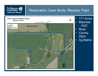 Restoration Case Study: Blausey Tract
• 171 Acres
• Maumee
AOC
• River
• County
Ditch
• Ag Matrix
 
