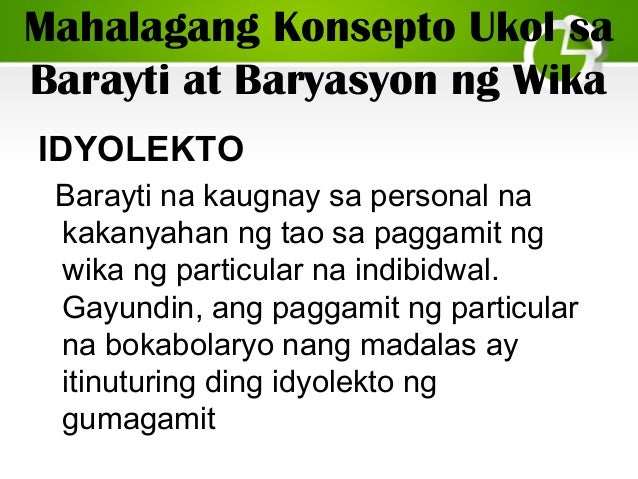 Tungo Sa Mabisang Komunikasyon Barayti At Register Ng Wika