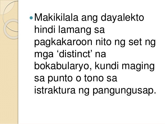 Mga Halimbawa Ng Etnolek Barayti ng Wika