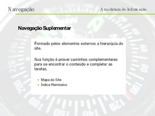 Arquitetura de Informação Navegação Suplementar 