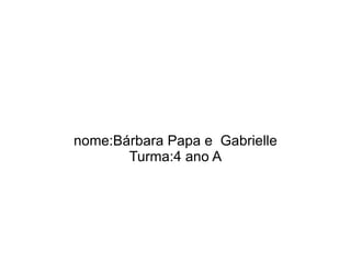 nome:Bárbara Papa e  Gabrielle Turma:4 ano A 