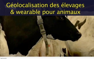 Géolocalisation des élevages
& wearable pour animaux
mardi 6 mai 2014
 
