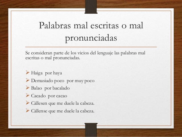 Vicios del Lenguaje - Barbarismos