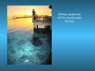 fishing equipment will be found under the bed.