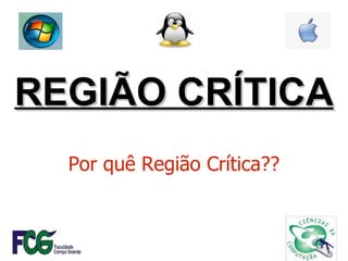 REGIÃO CRÍTICA Por quê Região Crítica?? 