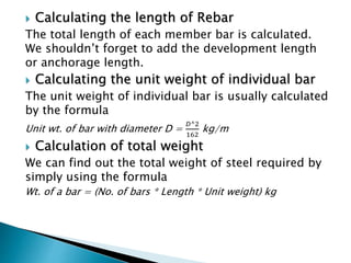 Bar bending schedule | PPTX
