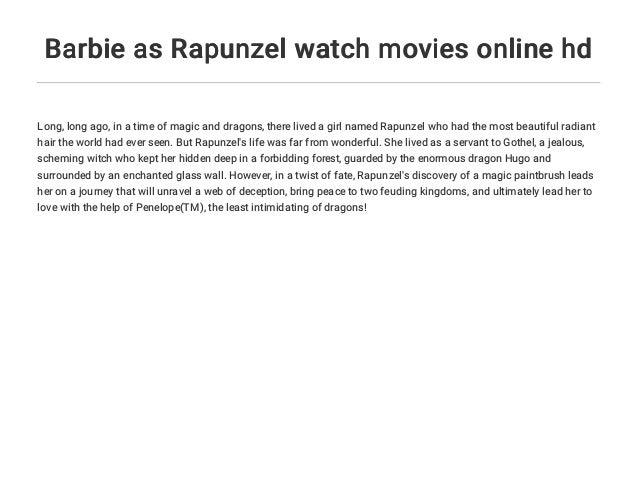 barbie rapunzel movie online