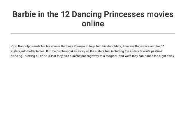 barbie and the 12 dancing princesses online