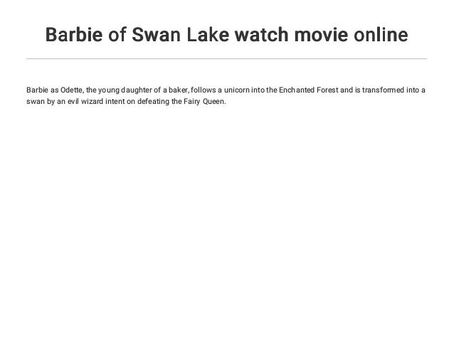 barbie swan lake full movie online