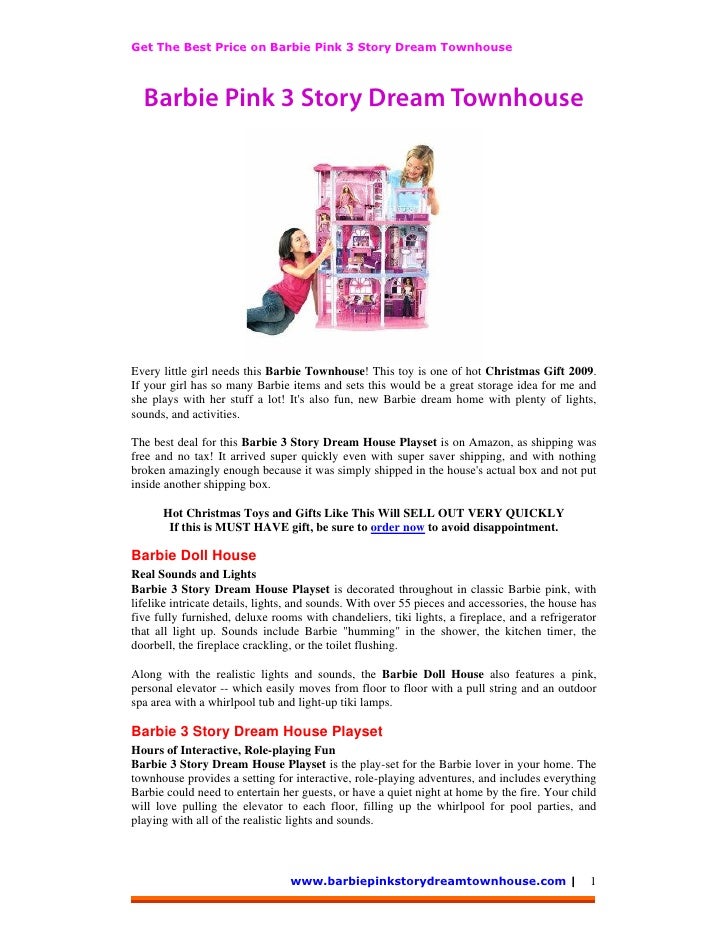 barbie 3 story townhouse best price