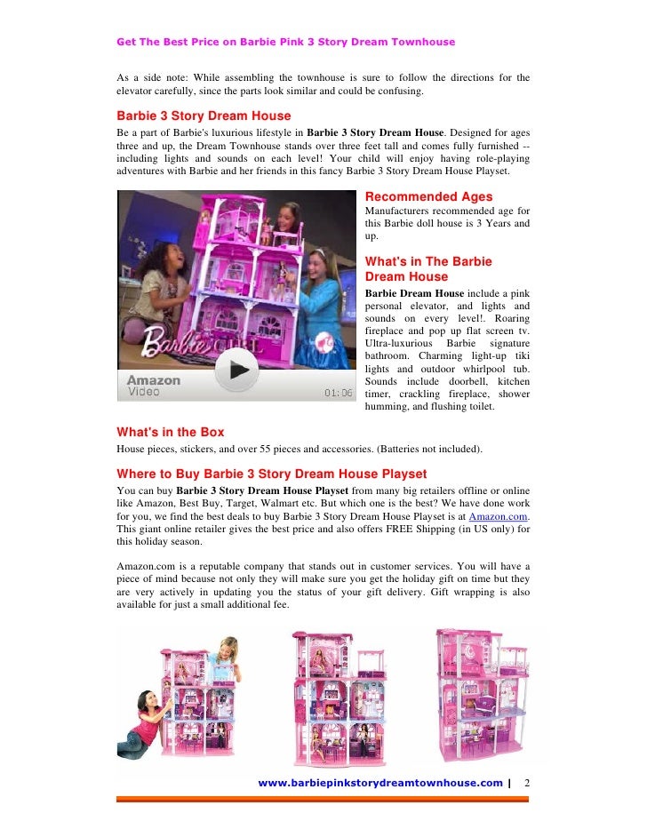 barbie 3 story townhouse best price