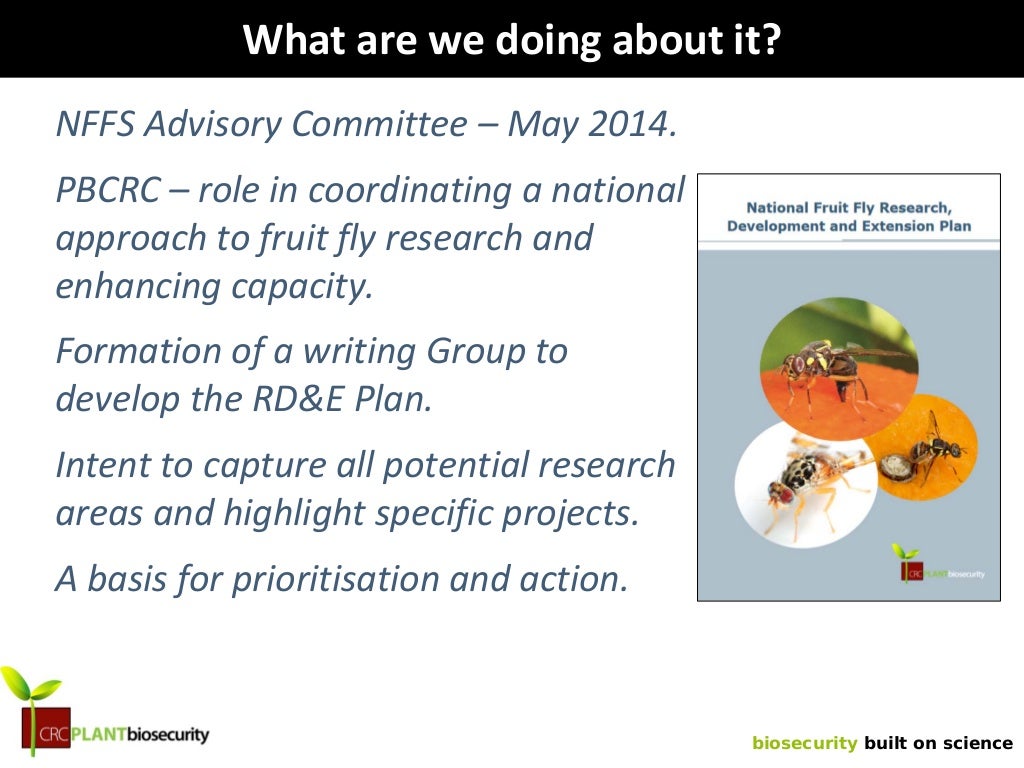 Fruit fly research a national approach