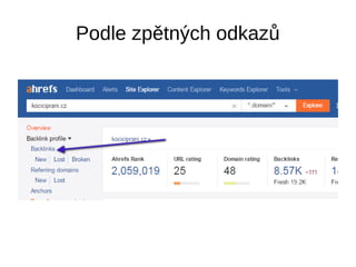 Podle zpětných odkazů
 