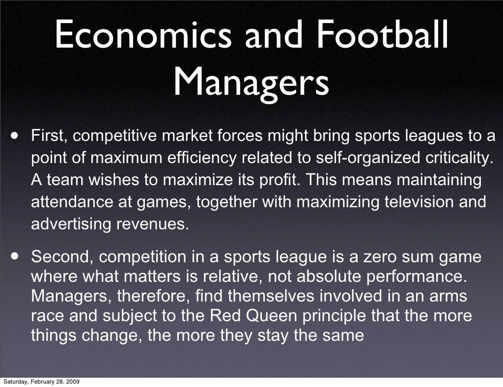 Economics and Football Managers