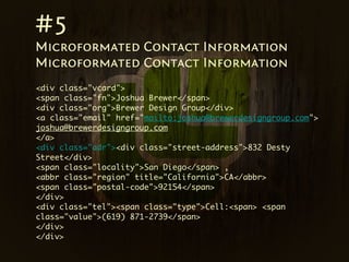 BarCamp Sd Microformats