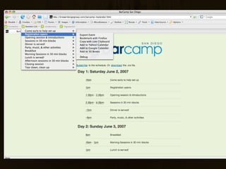 BarCamp Sd Microformats