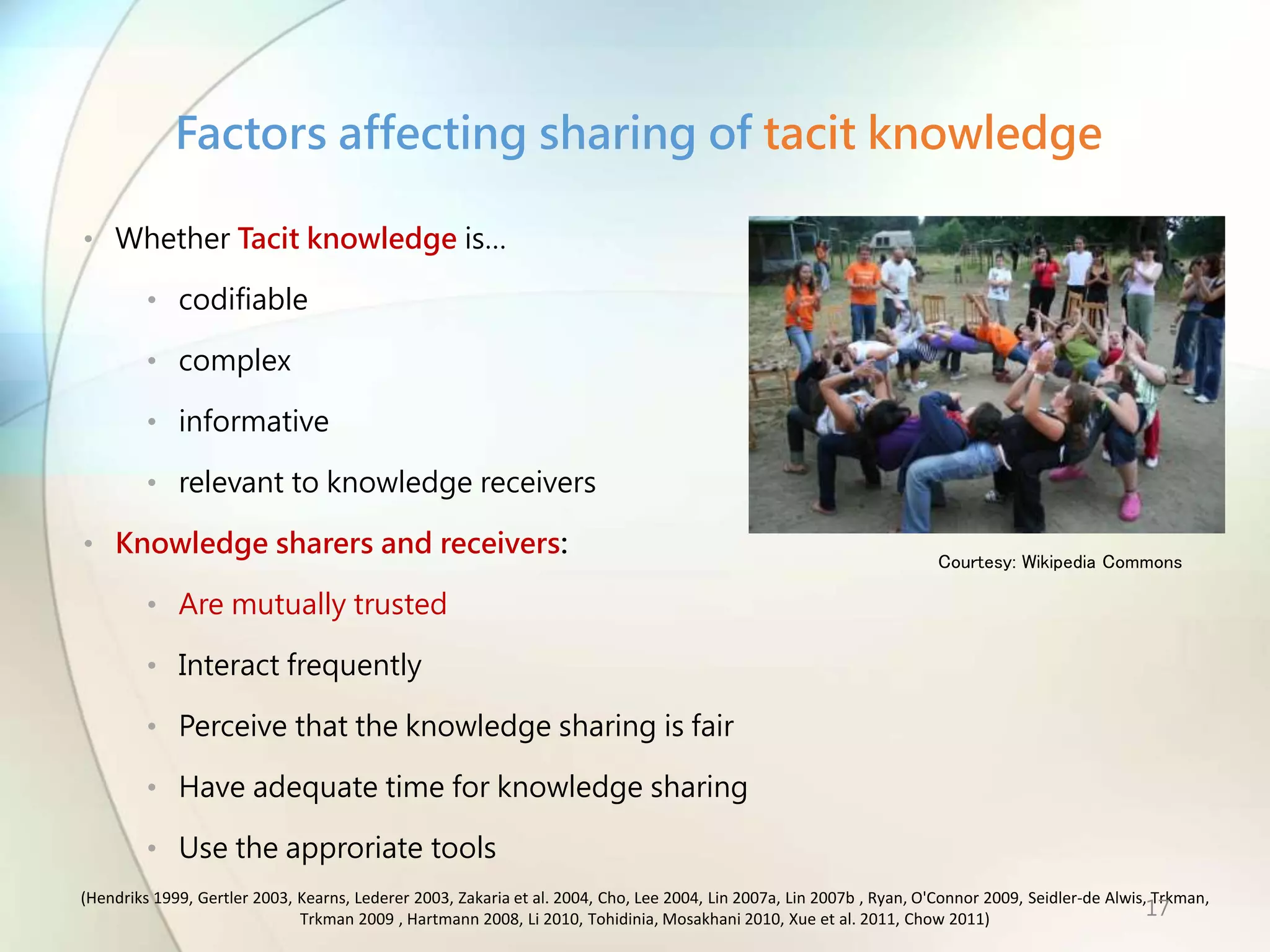Tacit knowledge sharing in virtual teams: is it even possible? | PPTX