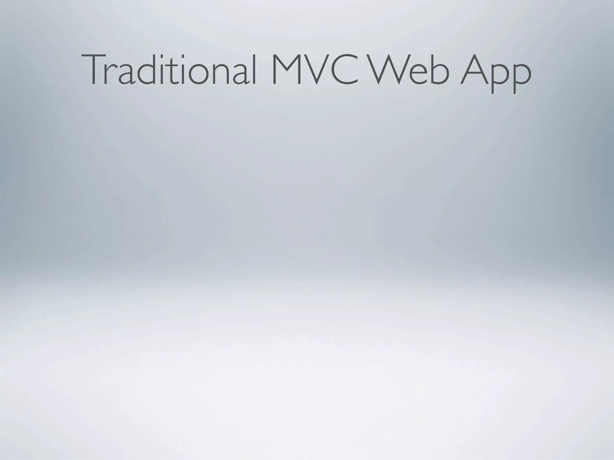 Traditional MVC Web App
 