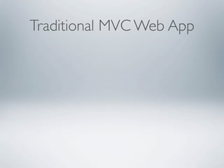 Traditional MVC Web App
 