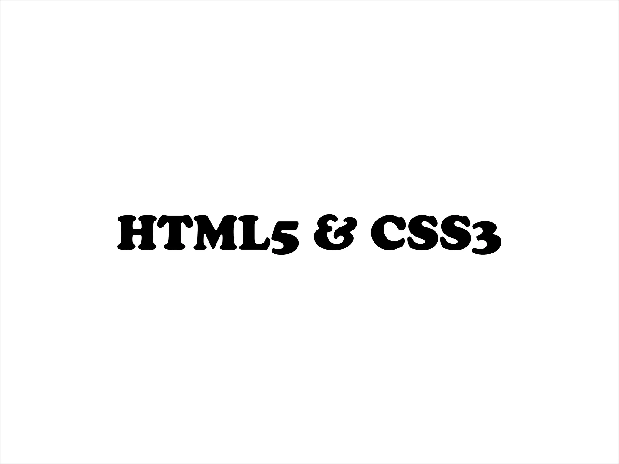 HTML5 & CSS3
 