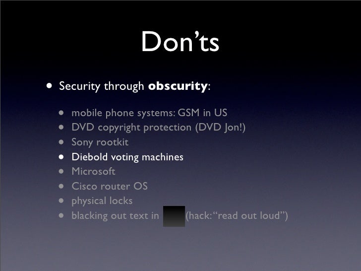 security through obscurity example security through obscurity example