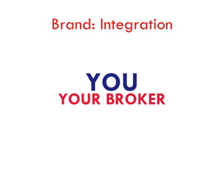 Brand: Integration


     YOU
 YOUR BROKER
 