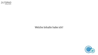 Welche Inhalte habe ich?
ANALYSE
GNIROTIN
OMNO
ITKARETNI
NOITAKILBUP
EBA
G
IERF
CONTENT-ERSTEL
LUNG
IDEENSAMMLUN
G
 