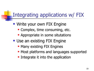 Intro To The FIX Protocol presented at BarCampNYC3 | PPT