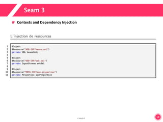 19 
Seam 3 
Contexts and Dependency Injection 
 