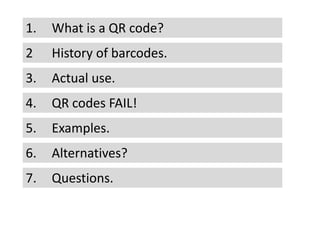 An introduction to QR Codes.