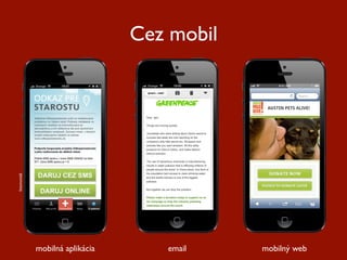 Cez mobil
fotomontáž




             mobilná aplikácia      email    mobilný web
 