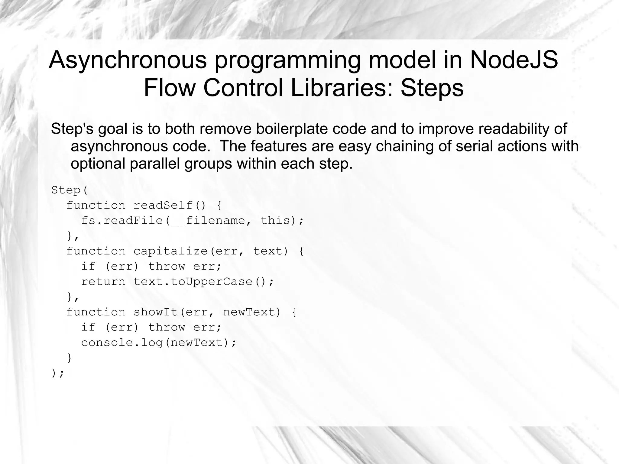 Events in NodeJS libev for event loops 