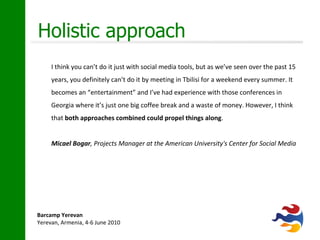 Stereotyping the 'enemy' [A] negative context [is set] in the public consciousness, which hinders dialogue and mutual understanding […]  Without more accurate and unbiased information  […]  free of negative rhetoric and stereotypes,   Armenians and Azerbaijanis will continue to see themselves as enemies  without any common ground. Report on media in Armenia and Azerbaijan , Caucasus Resource Research Center 